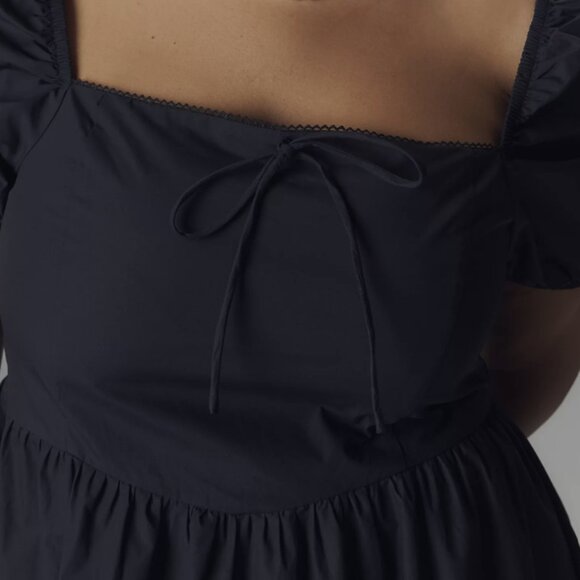 NWT Anthropologie Brand Glamorous Puff-Sleeve Square-Neck Midi Dress Sz 12P - Picture 4 of 6